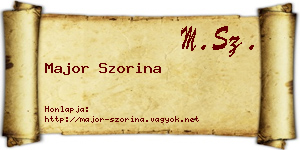 Major Szorina névjegykártya
