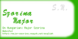 szorina major business card